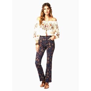MOTHER Jeans Hustler Flood Jeans Henna Happiness Paisley Size 25